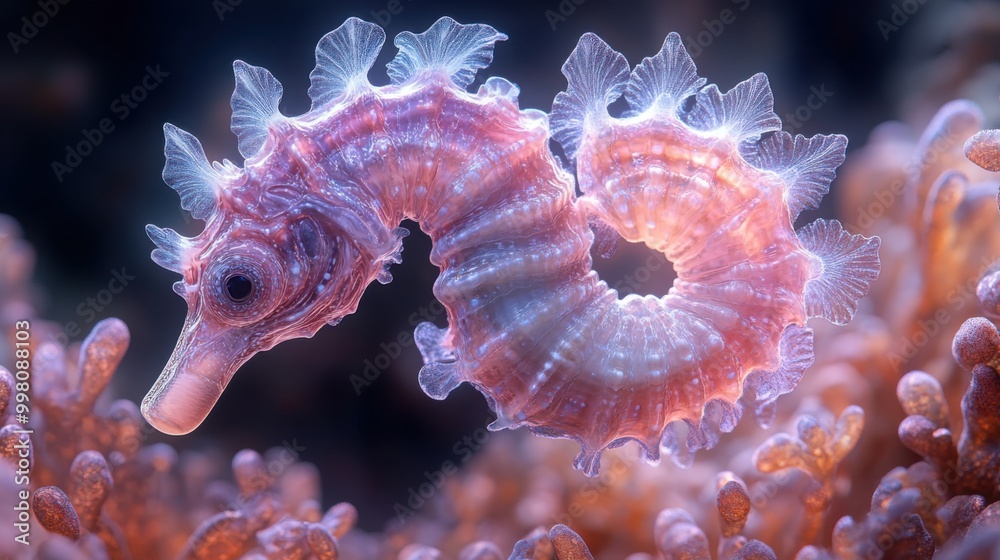 3D Style Seahorse Floating Gracefully in a Gradient Background for Marine Life Projects 3D Style Seahorse Floating Gracefully in a Gradient Background for Marine Life Projects
