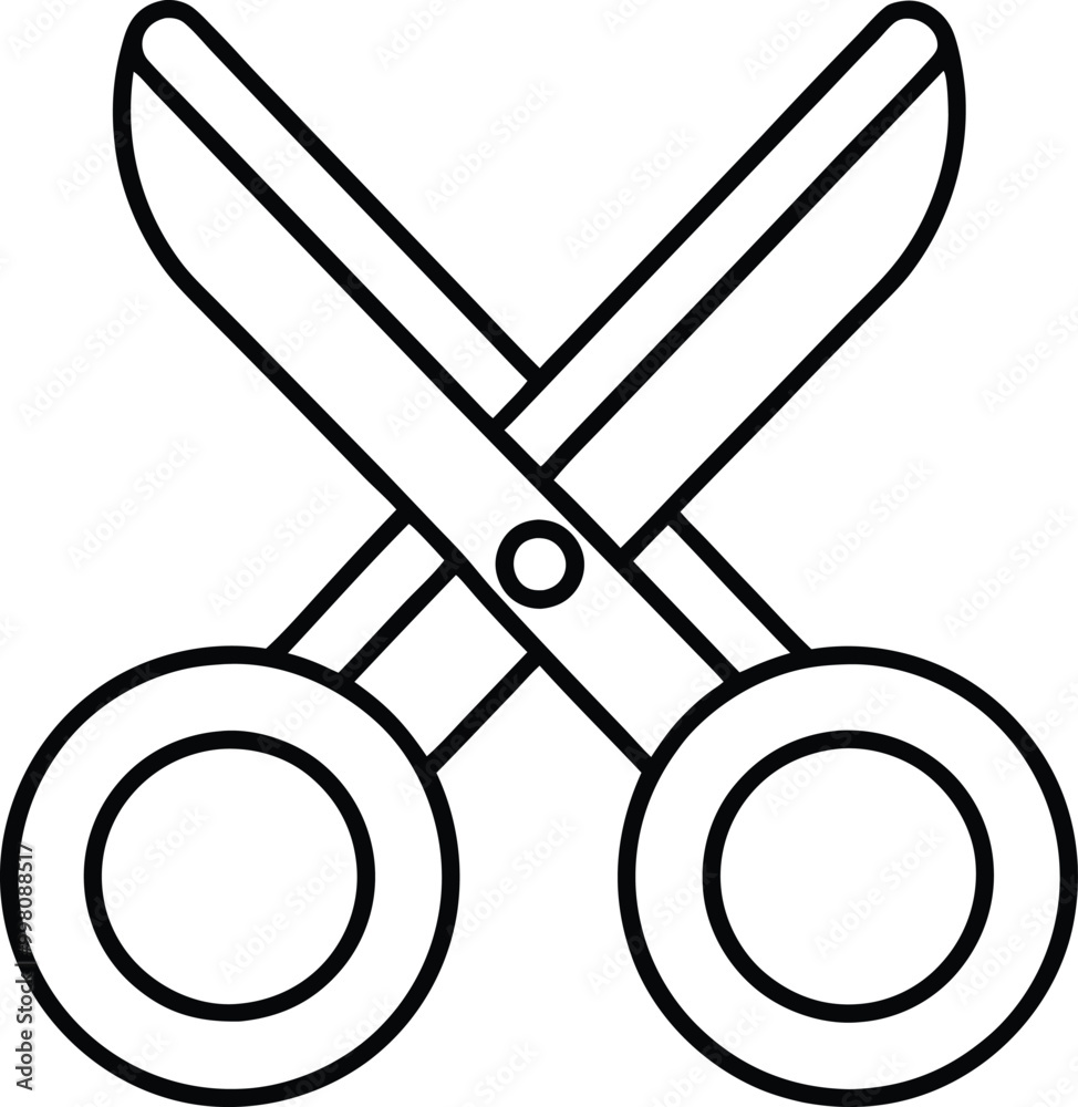 Scissors icon vector art ideal for school, office, and crafting designs
Scissors icon vector art ideal for school, office, and crafting designs