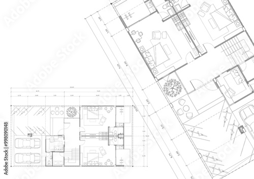 Floor plan designed building on the drawing.