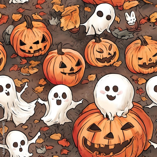 Spooky Halloween Scene with...