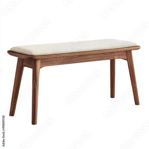 Contemporary Wooden Dining Bench with Cushion