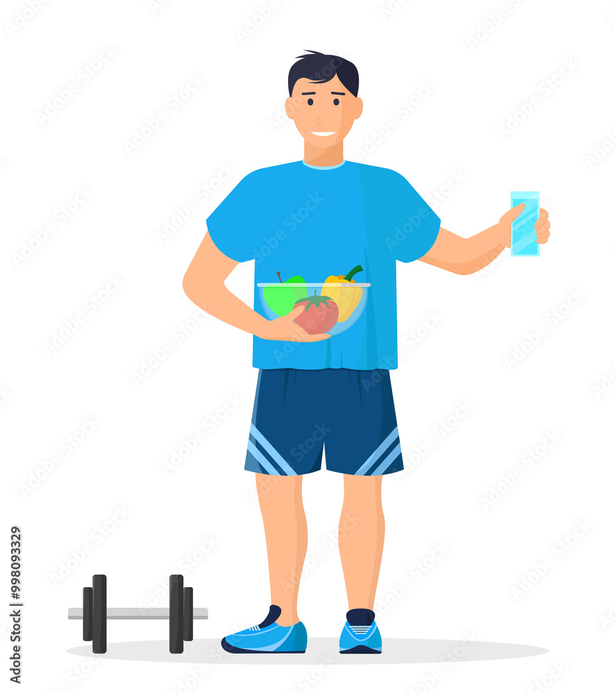 Happy man in sportswear doing sports and leading a healthy lifestyle. Health and nutrition concept. Happy man in sportswear doing sports and leading a healthy lifestyle. Health and nutrition concept.