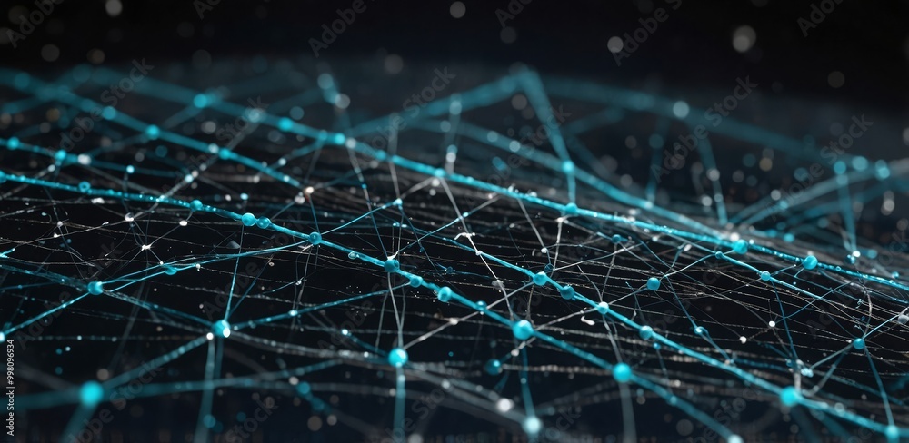 Obraz premium Warping of space-time fabric, nanotechnology concept