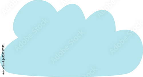 Hand drawn cloud in kids drawing style clip art