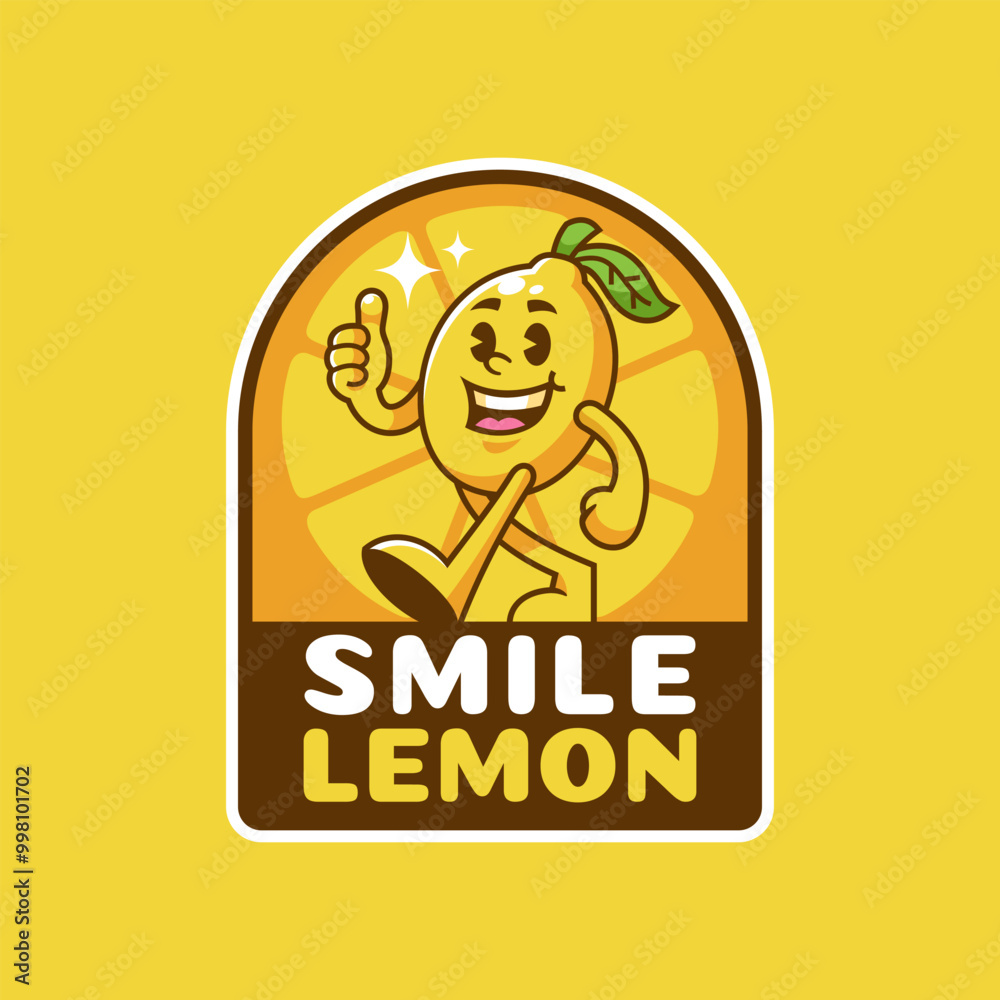 Fototapeta premium Thumbs Up Lemon Mascot Cartoon Character