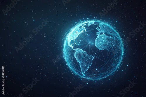 Blue Abstract Illuminated Globe