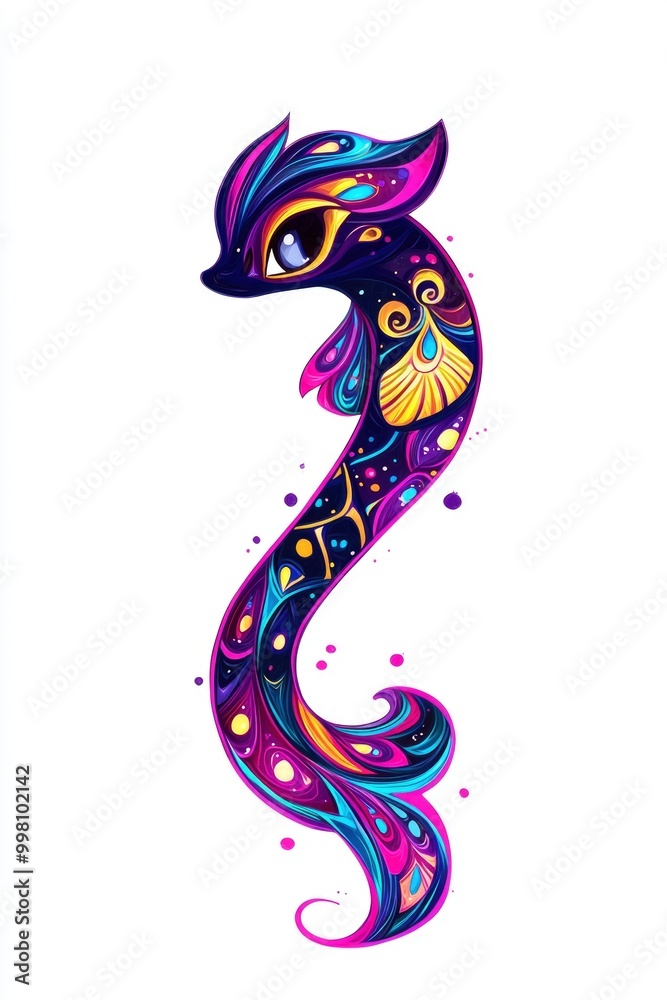 Obraz premium Colorful Ornate Sea Creature Illustration