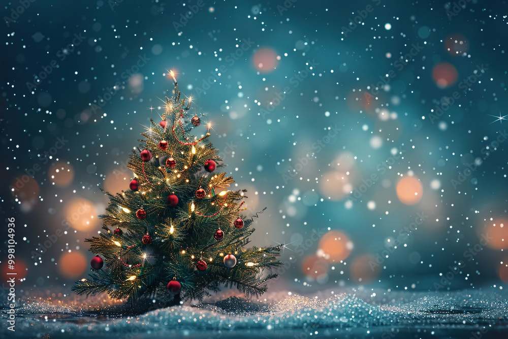 Christmas greeting card with bright winter holiday composition and New Year background Christmas greeting card with bright winter holiday composition and New Year background