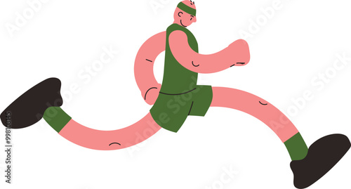 Running Man Flat Design Illustration