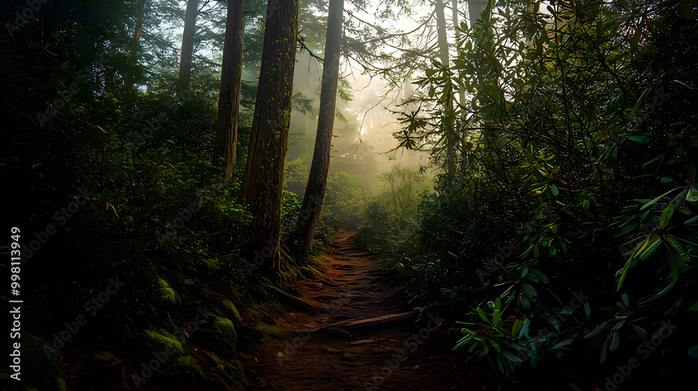 Obraz premium morning in the forest. Generative AI