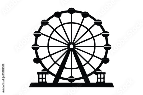 ferris wheel silhouette vector illustration