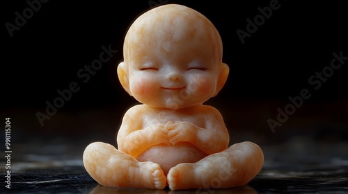 Endearing 3D Ultrasound Image of a Smiling Fetus at 24 Weeks Gestation photo