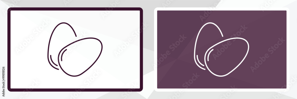 eggs outline icon. Linear vector from kitchen concept. Thin line white and black eggs icon isolated on white and dark background eggs outline icon. Linear vector from kitchen concept. Thin line white and black eggs icon isolated on white and dark background