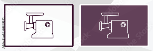 meat grinder outline icon. Linear vector from kitchen concept. Thin line white and black meat grinder icon isolated on white and dark background