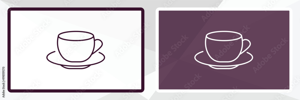 saucer outline icon. Linear vector from kitchen concept. Thin line white and black saucer icon isolated on white and dark background saucer outline icon. Linear vector from kitchen concept. Thin line white and black saucer icon isolated on white and dark background