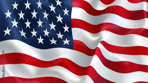 Flag of the United States, Independence day, American flag for Memorial Day, 4th of July, Labour Day, Happy 4th of July United States Independence Day, waving american national flag copy space, Ai