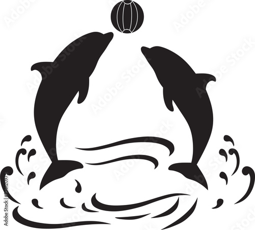 dolphins playing ball