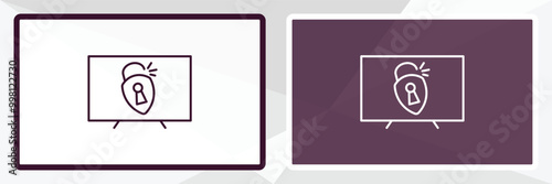 internet attack outline icon. Linear vector from internet security concept. Thin line white and black internet attack icon isolated on white and dark background