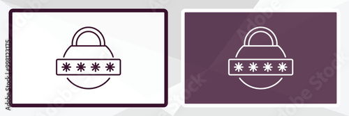 password outline icon. Linear vector from internet security concept. Thin line white and black password icon isolated on white and dark background