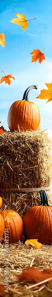 Vibrant autumn harvest with assorted pumpkins, golden leaves, and a rustic backdrop, celebrating the season's bounty and warmth. Vibrant autumn harvest with assorted pumpkins, golden leaves, and a rustic backdrop, celebrating the season's bounty and warmth.