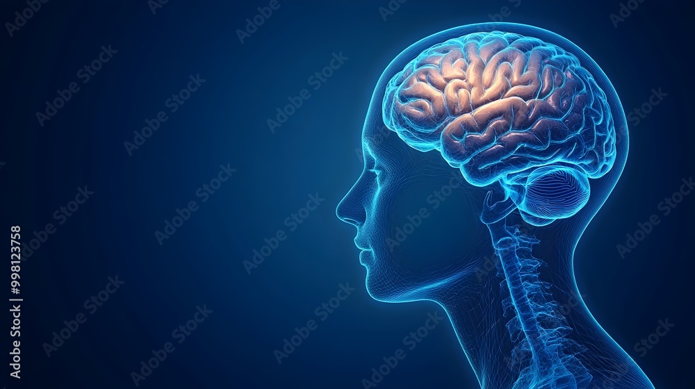 Illuminated Brain Anatomy Futuristic Medical Transparency Revealing Neural Structures Illuminated Brain Anatomy Futuristic Medical Transparency Revealing Neural Structures
