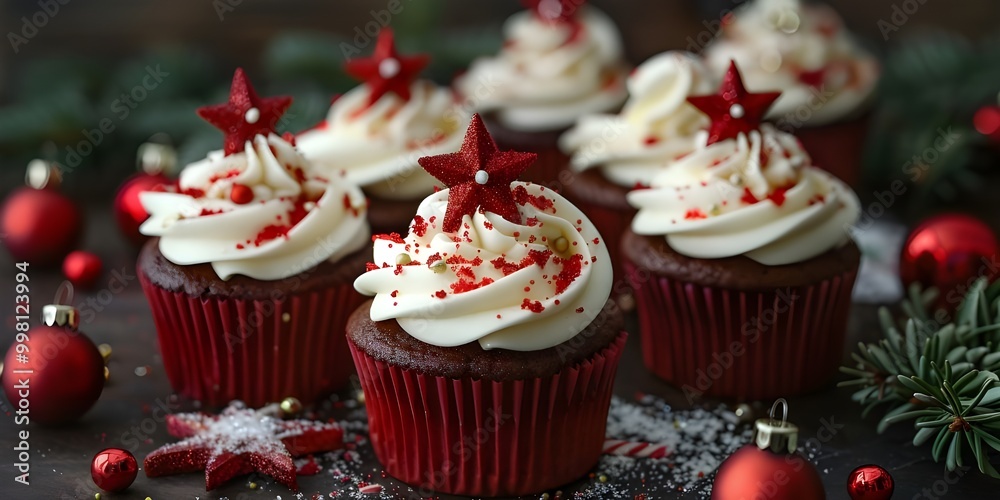 Top view on delicious red cupcakes
Top view on delicious red cupcakes