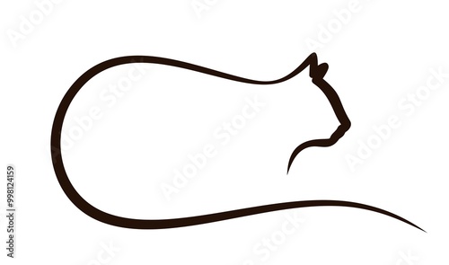 The one line stylized cat symbol.