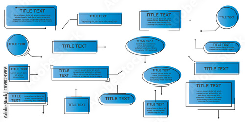 Сallouts titles set. Futuristic callouts template HUD. Digital line text frame boxes. Set of templates titles text frame for advertising, presentation and modern banners. Vector elements