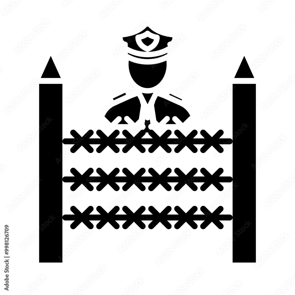 Fototapeta premium Border Patrol glyph icon