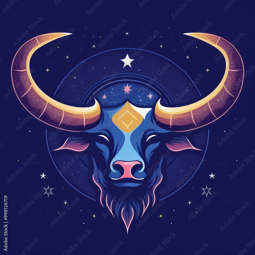 Fototapeta premium logo du signe astrologique du taureau, illustration ia