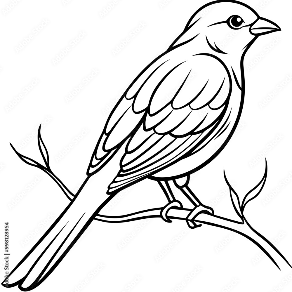 Obraz premium bird on branch silhouette-