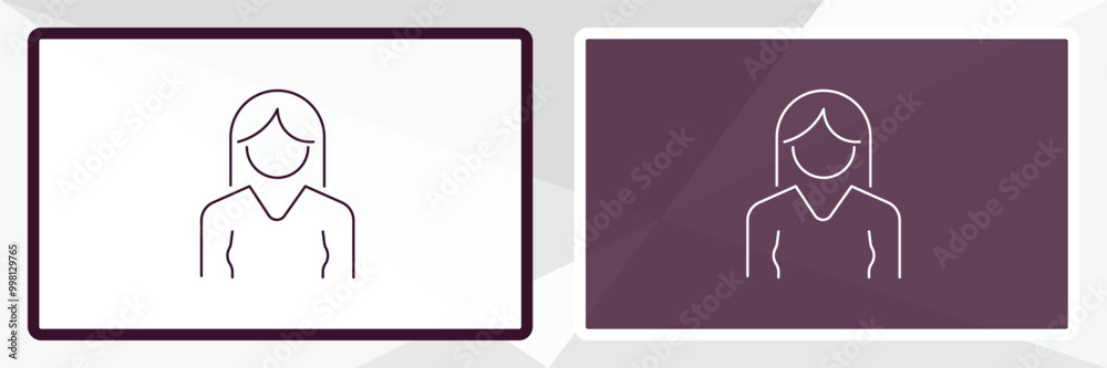 women outline icon. Linear vector from human resources concept. Thin line white and black women icon isolated on white and dark background