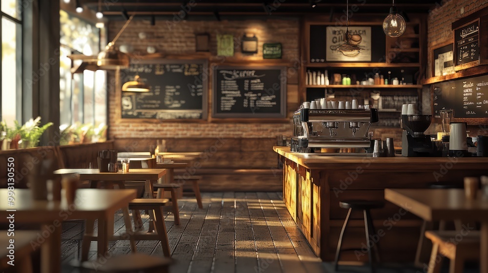 Brewed Comfort. Coffee Shop Background Infused with Warmth Brewed Comfort. Coffee Shop Background Infused with Warmth