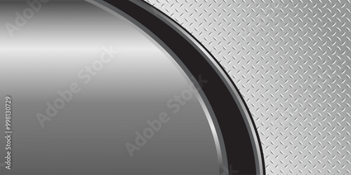 Silver gray metal background, 3D polished chrome metallic and shiny diamond plate texture, vector illustration. 