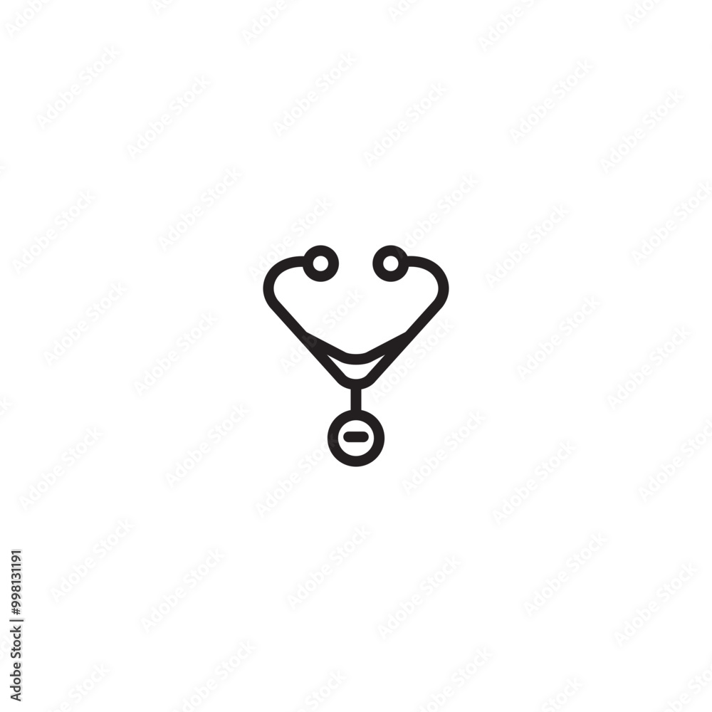 Line drawing of a stethoscope on icon. Minimalist line art of a stethoscope, symbolizing medical care or healthcare. Editable icon. Line drawing of a stethoscope on icon. Minimalist line art of a stethoscope, symbolizing medical care or healthcare. Editable icon.