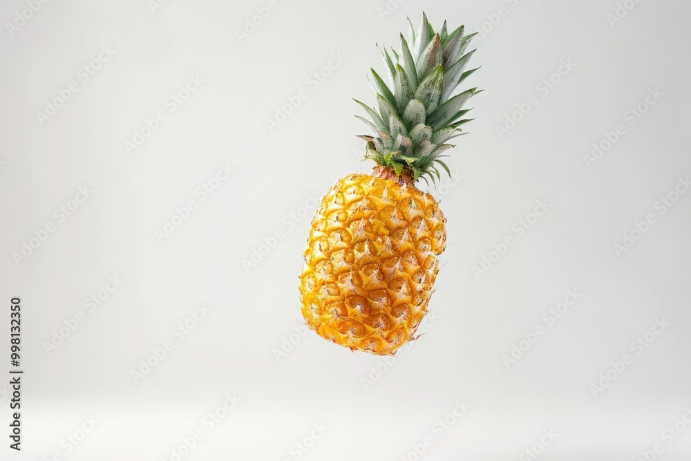 Juicy pineapple in motion on white background. Juicy pineapple in motion on white background.