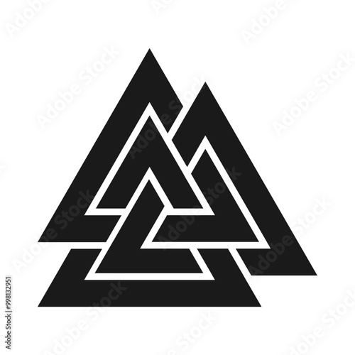 Valknut symbol. Nordic pagan sign. Vector illustration image.