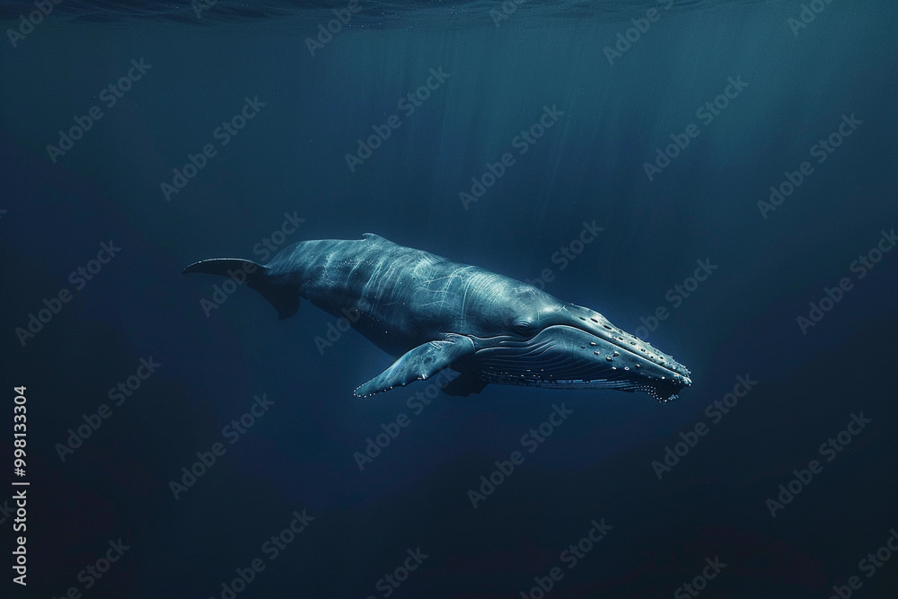 Fantastically beautiful majestic huge whale in ocean Fantastically beautiful majestic huge whale in ocean