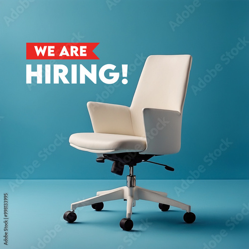 We are hiring message blank chair announcement Open job vacancies to join our team Recruitment sign