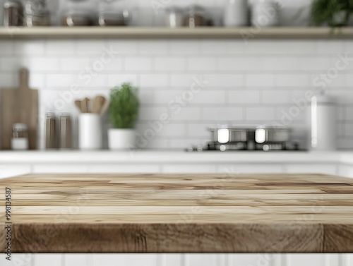 White Wooden Table in Clean...