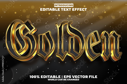 Golden editable text effect in new modern trend style