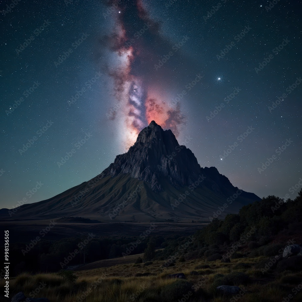 Fototapeta premium volcano in the night