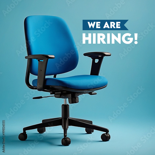 We are hiring message blank chair announcement Open job vacancies to join our team Recruitment sign