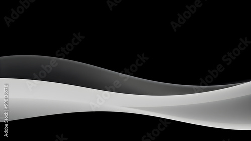 Black and white abstract wavy background. 