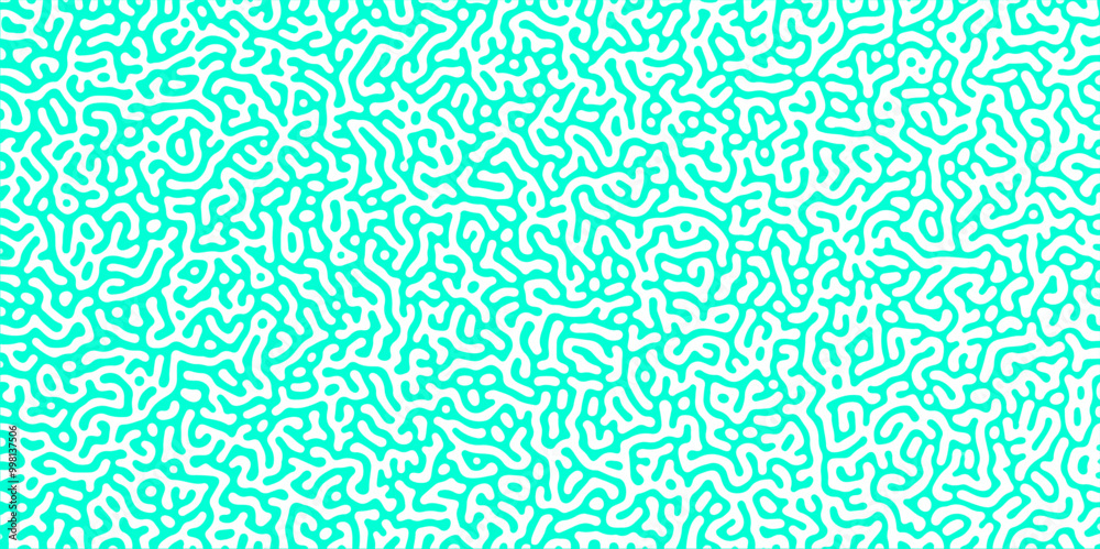 Abstract truing organic wallpaper Turing reaction diffusion monochrome seamless pattern with chaotic motion. Generative algorithm psychedelic background. Reaction-diffusion or truing pattern formation
