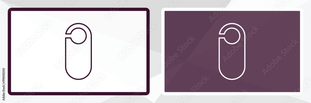 doorknob sign outline icon. Linear vector from hotel concept. Thin line white and black doorknob sign icon isolated on white and dark background doorknob sign outline icon. Linear vector from hotel concept. Thin line white and black doorknob sign icon isolated on white and dark background