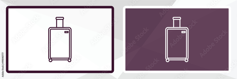 luggage outline icon. Linear vector from hotel concept. Thin line white and black luggage icon isolated on white and dark background luggage outline icon. Linear vector from hotel concept. Thin line white and black luggage icon isolated on white and dark background