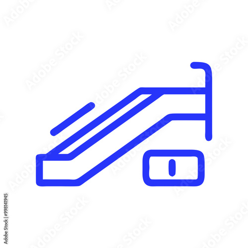 Accessible ramp illustration in blue outline promoting inclusivity and mobility