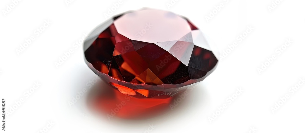Garnet Gemstone Jewel Isolated On White Background Garnet Gemstone Jewel Isolated On White Background