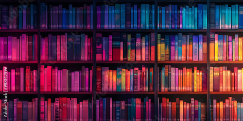 Colorful Home Library with Modern Decor